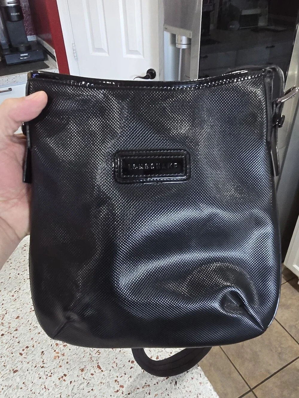 Longchamps Metallic Black Crossbody Bag - Women